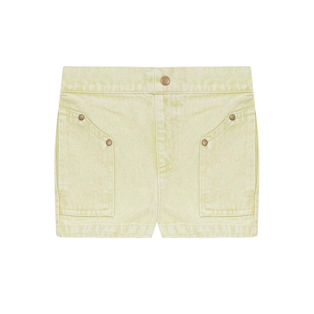 K5244-POCKET DETAIL DENIM SHORTS-WASHED MINT