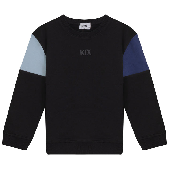 K6700-COLOR BLOCK SWEATSHIRT-BLACK/BLUE