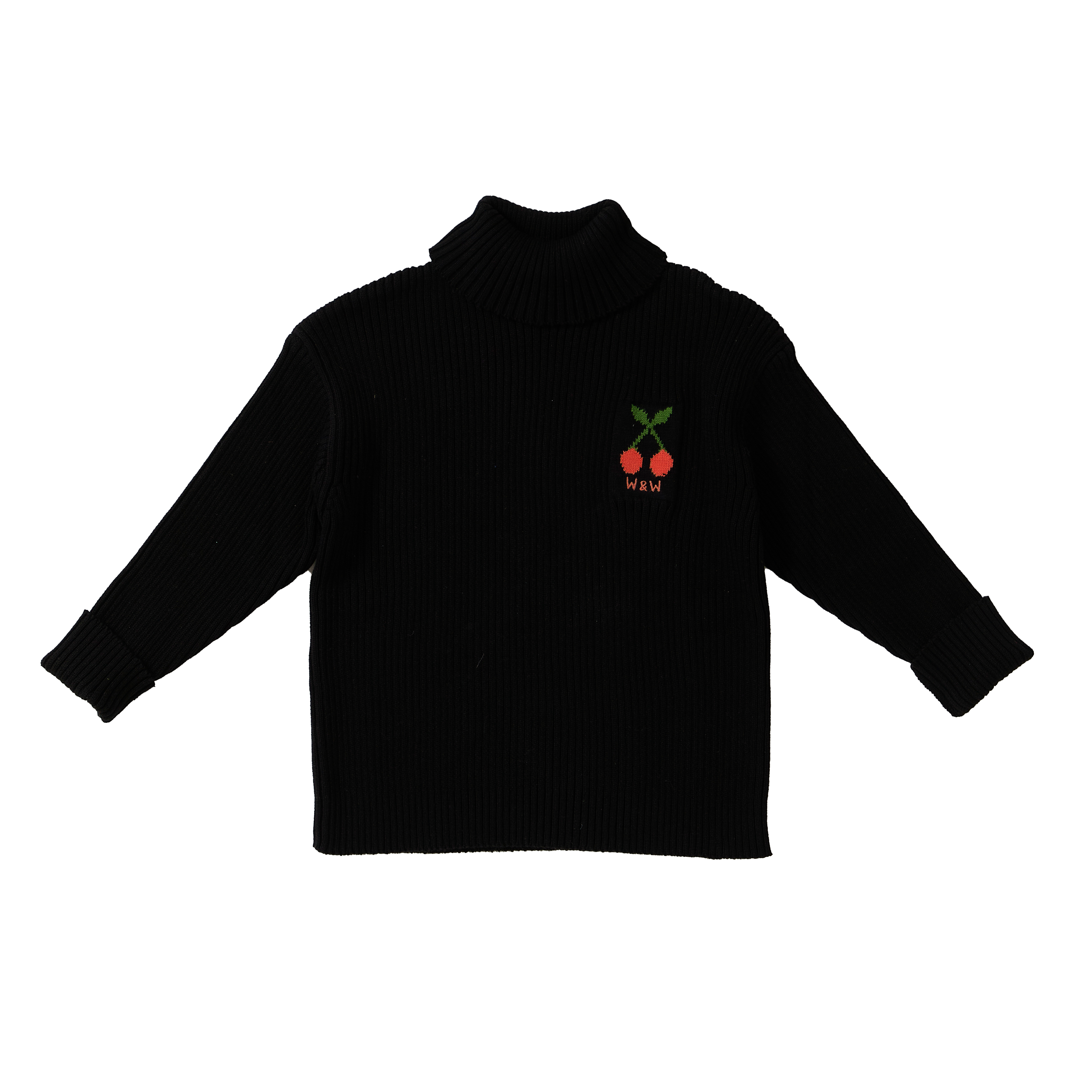KN26217 TURTLENECK PULLOVER - BLACK – whoopikids