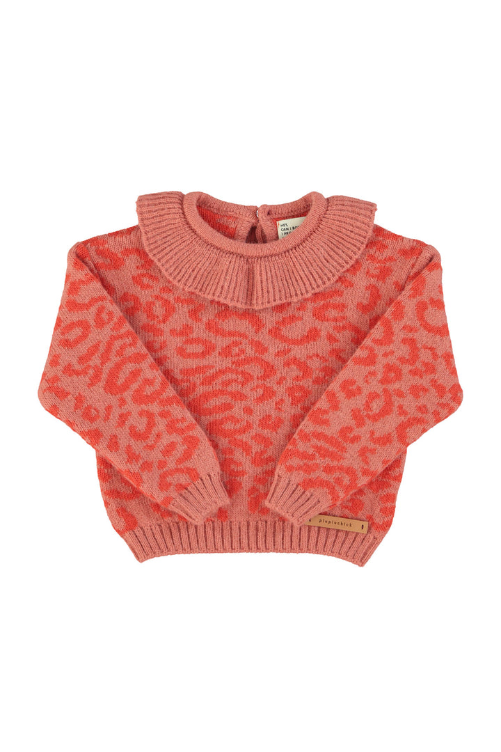 AW25.TRC2507-Knitted baby leggings | Pink w/ animal print-pink and orange
