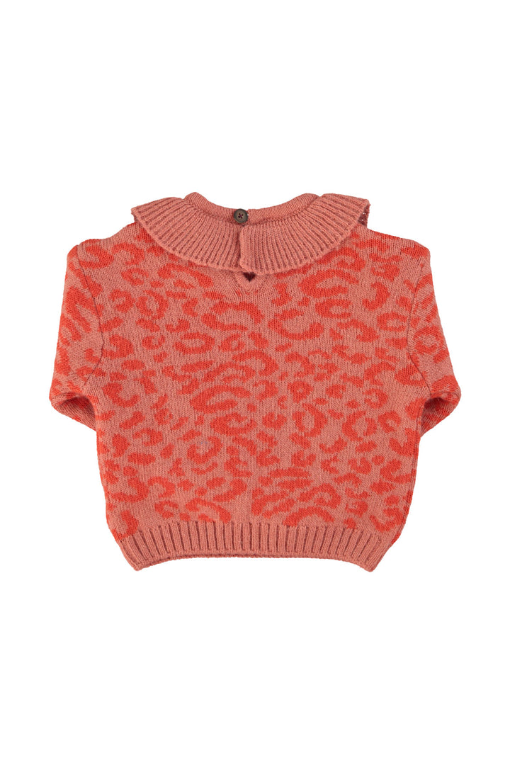 AW25.TRC2507-Knitted baby leggings | Pink w/ animal print-pink and orange
