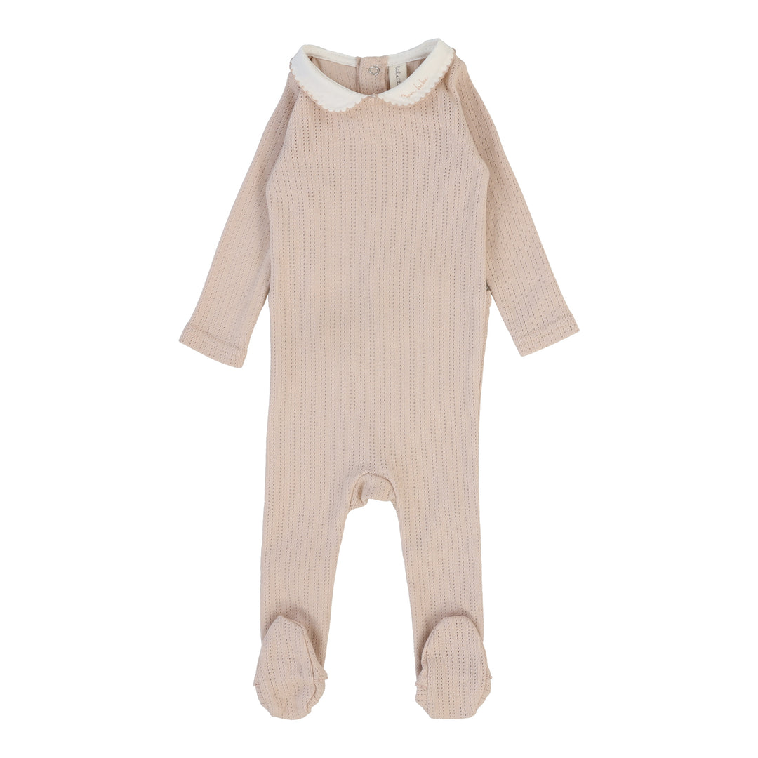 EDGED COLLAR FOOTIE-Blush