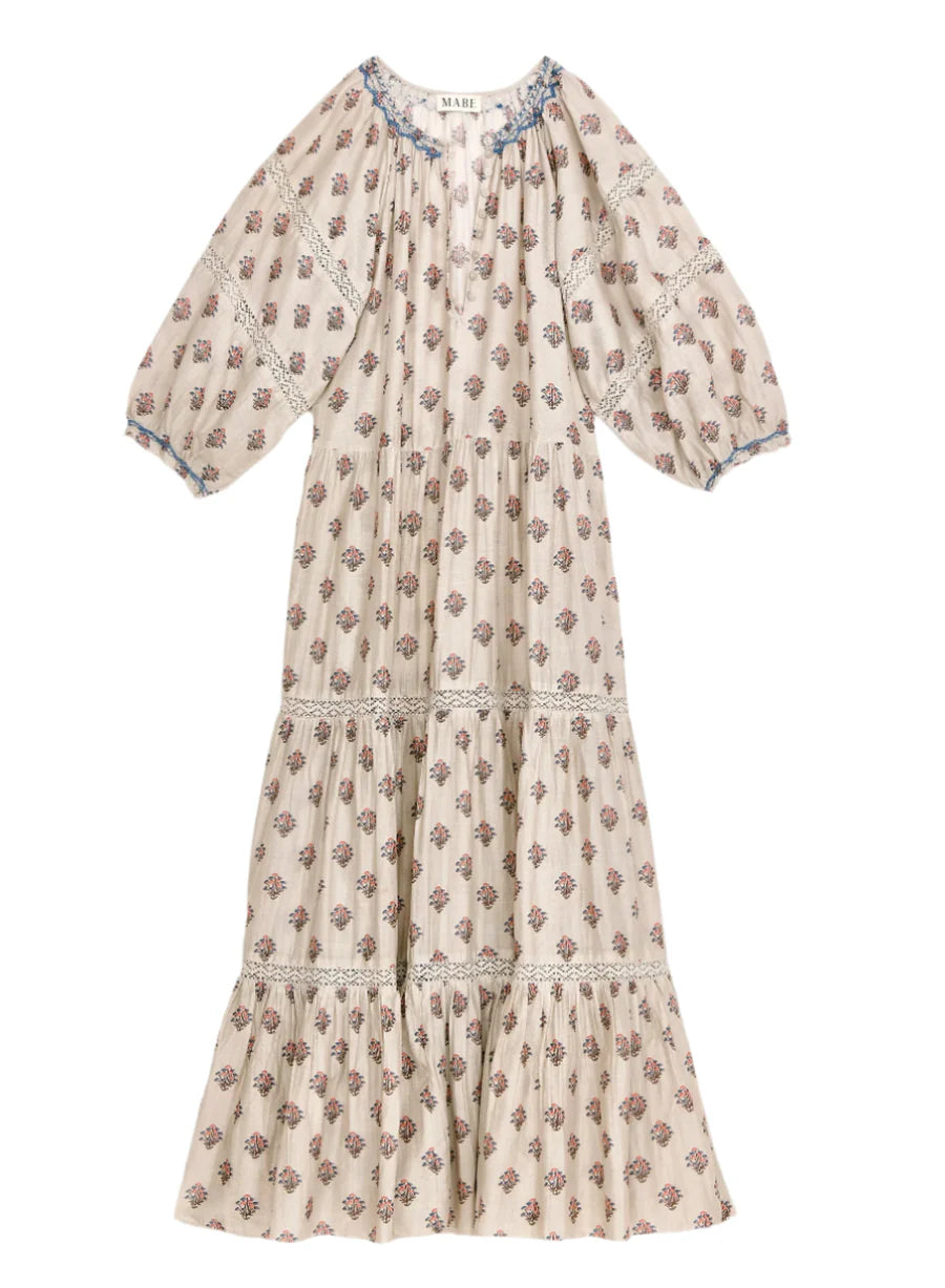 ecru maxi dress LINDI PRINT MAXI DRESS-ECRU – whoopikids