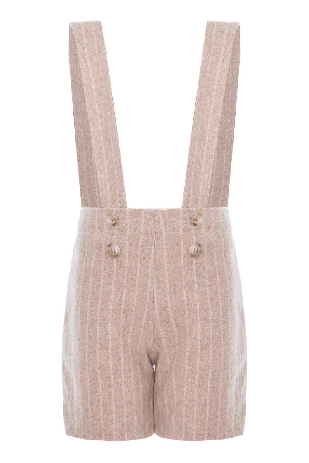 MARCUS SHORT PANTS SUSPENDERS BEIGE WOOL