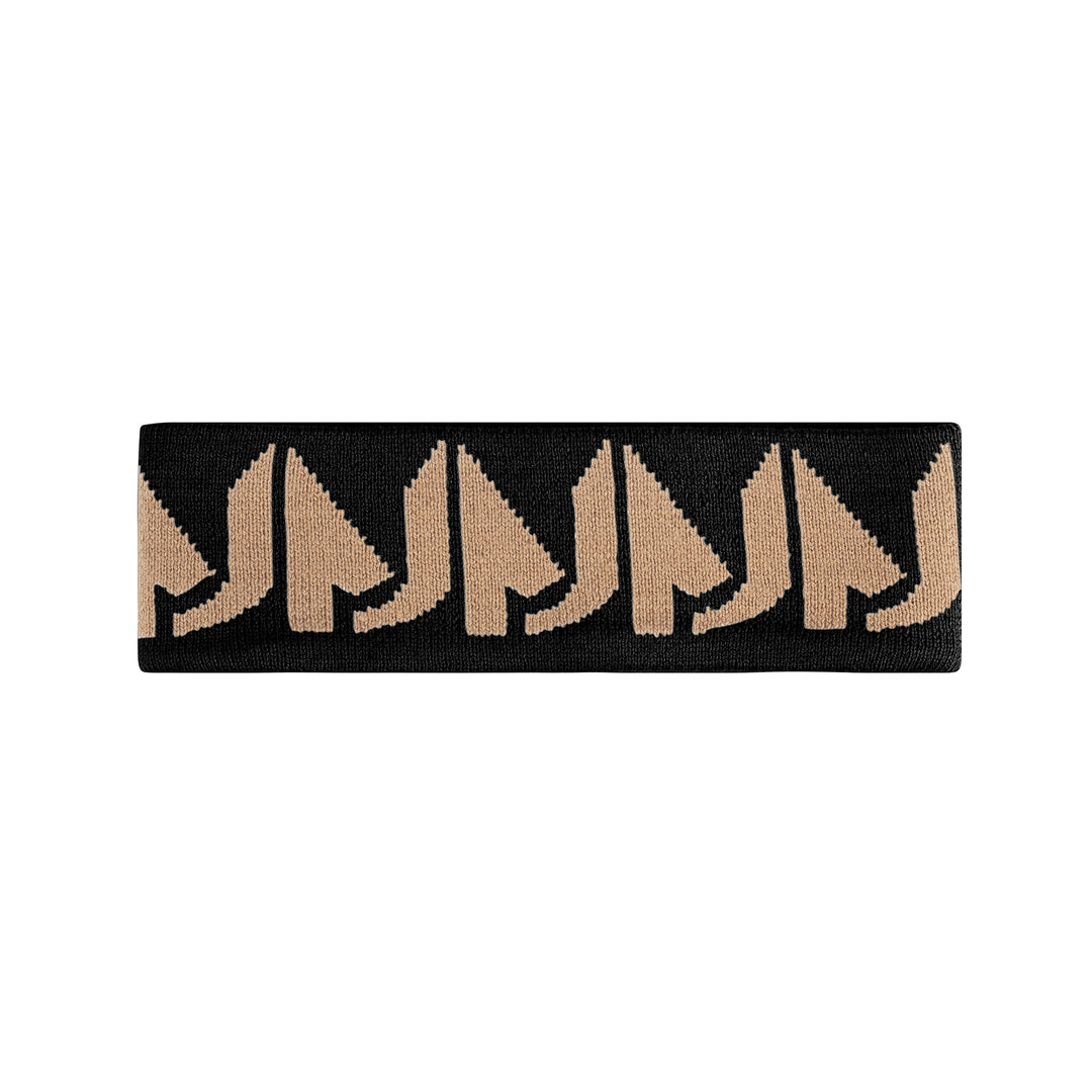 KNIT HEAD BAND-Black/Taupe