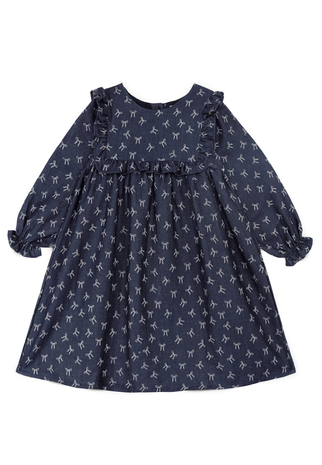 AMANDINE DRESS-ORGANIC COTTON JACQUARD (DARK BLUE)