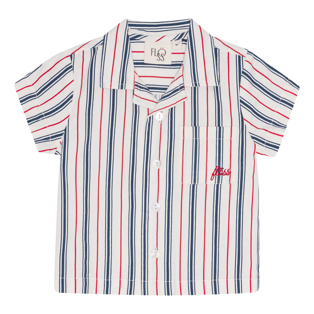 F10479-MILES SS SHIRT-Red/Blue stripes