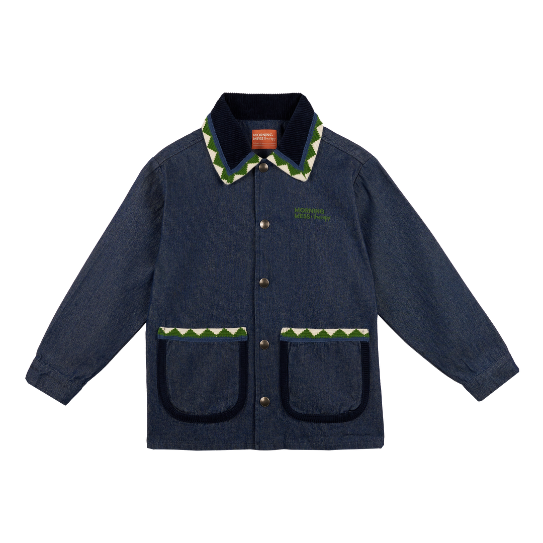 Dora Denim Overshirt Jacket-Denim Blue