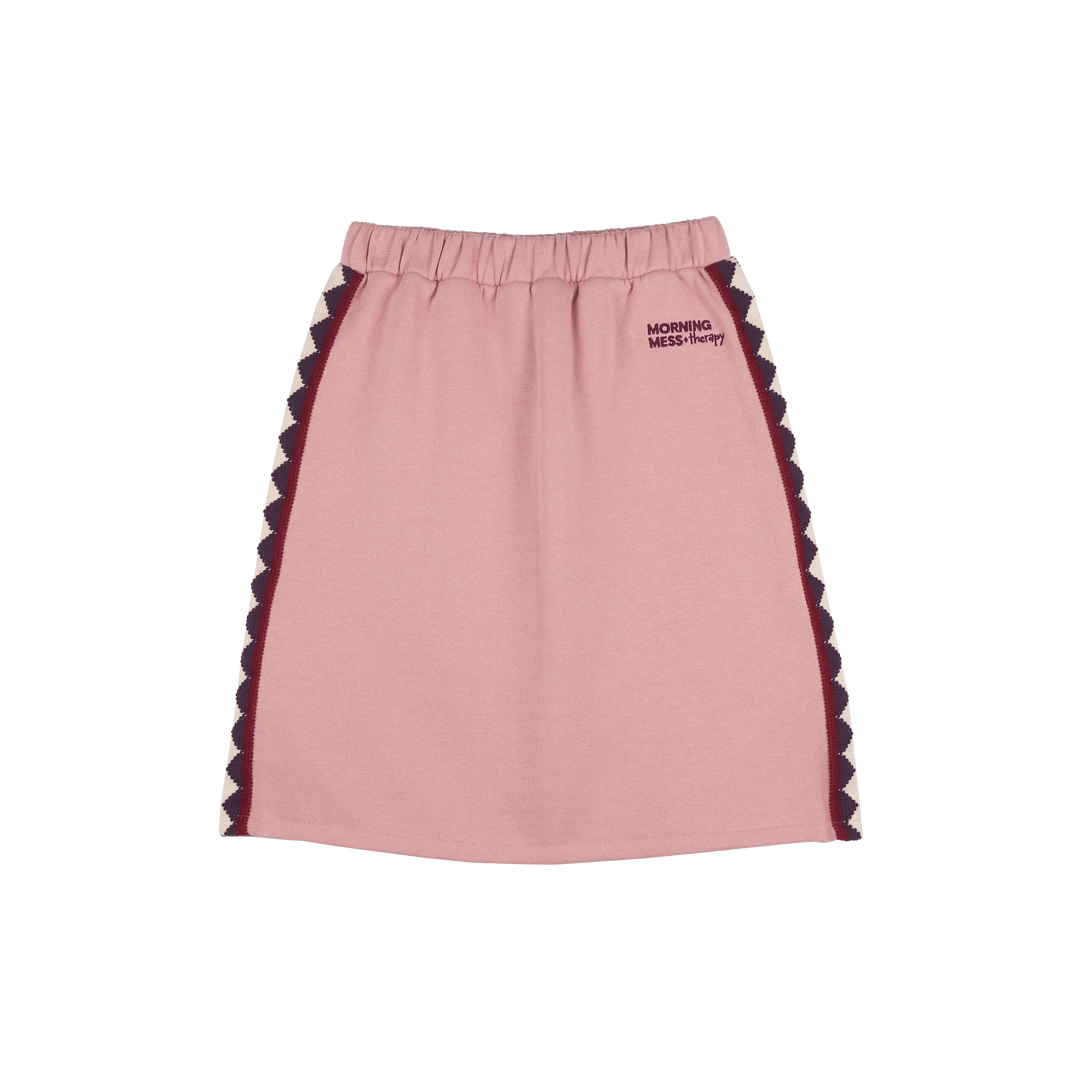 Maria Cotton Fleece Longuette Skirt-Antique Pink