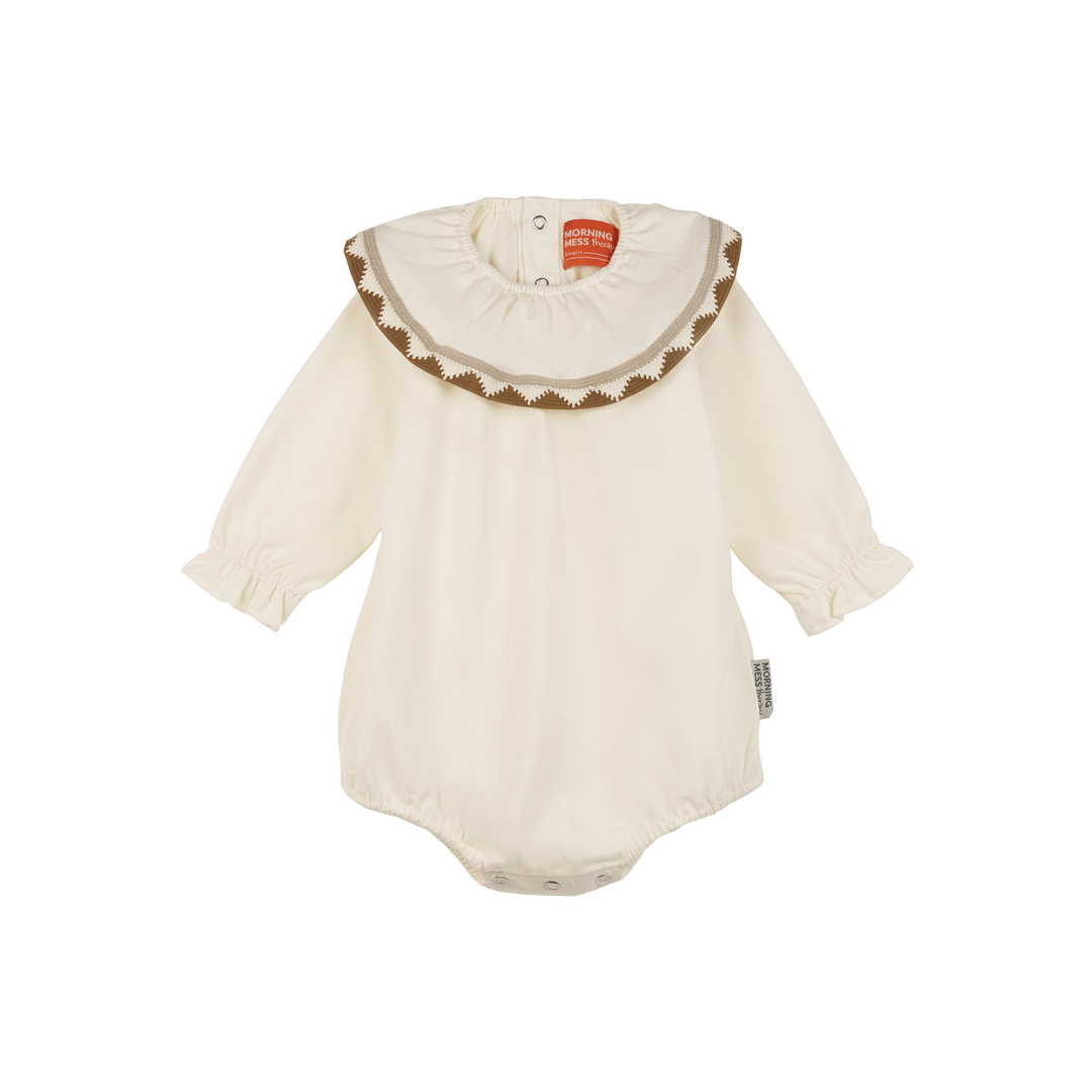 Nina Frill Collar Playsuit-Buttermilk