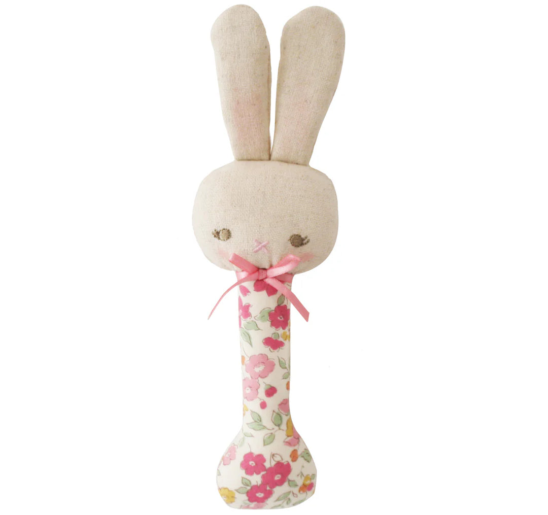 N10739RG - Bunny Stick Rattle Rose Garden