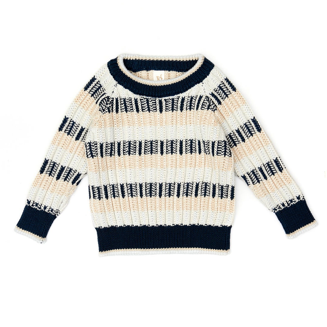 NF007VO-Mason Sweater-Navy & oatmeal & light blue