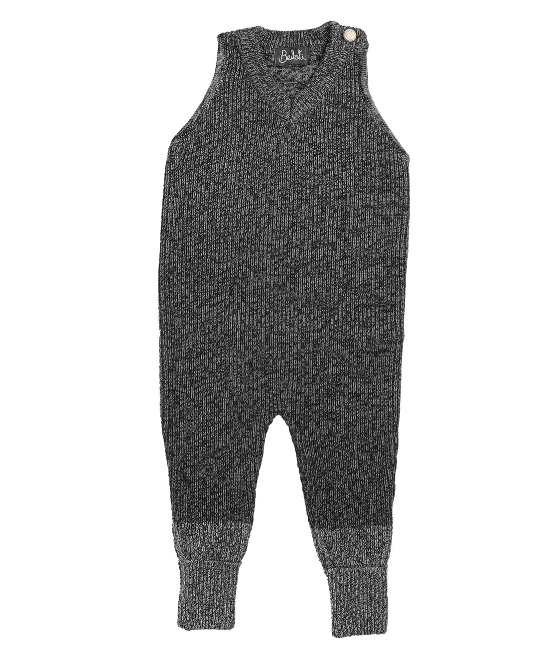 NKN131-Marled romper with shoulder buttons-NAVY
