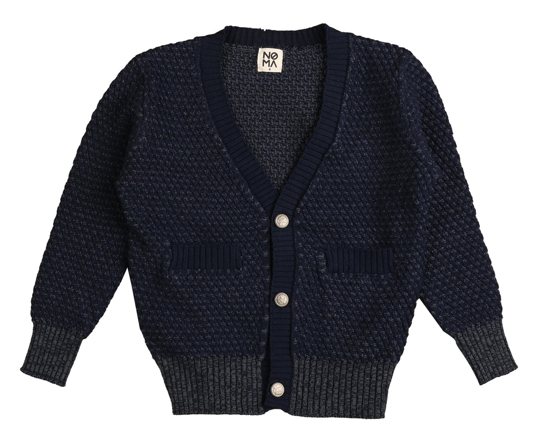 NKN143-Textured cardigan-BLUE