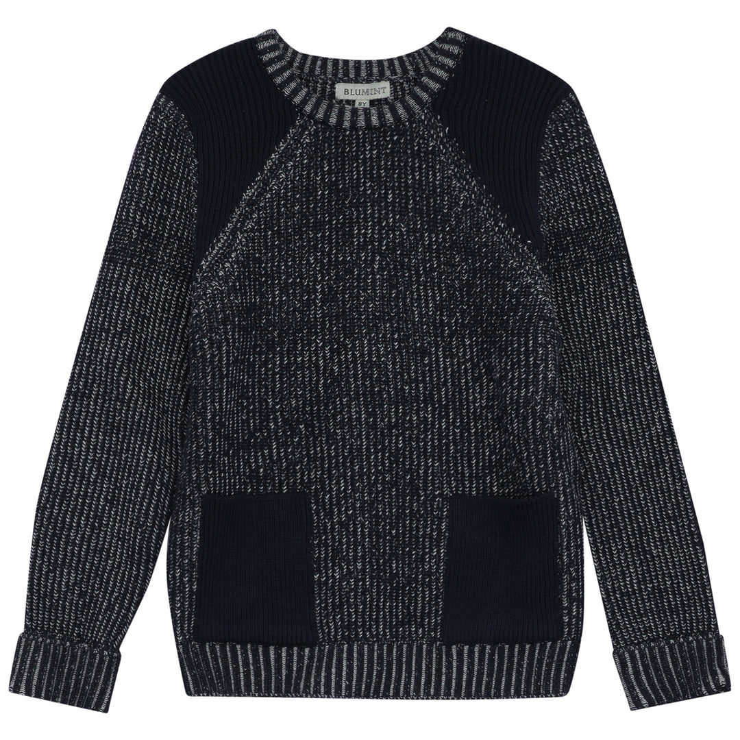 NOR-DETAILED KNIT SWEATER-NAVY