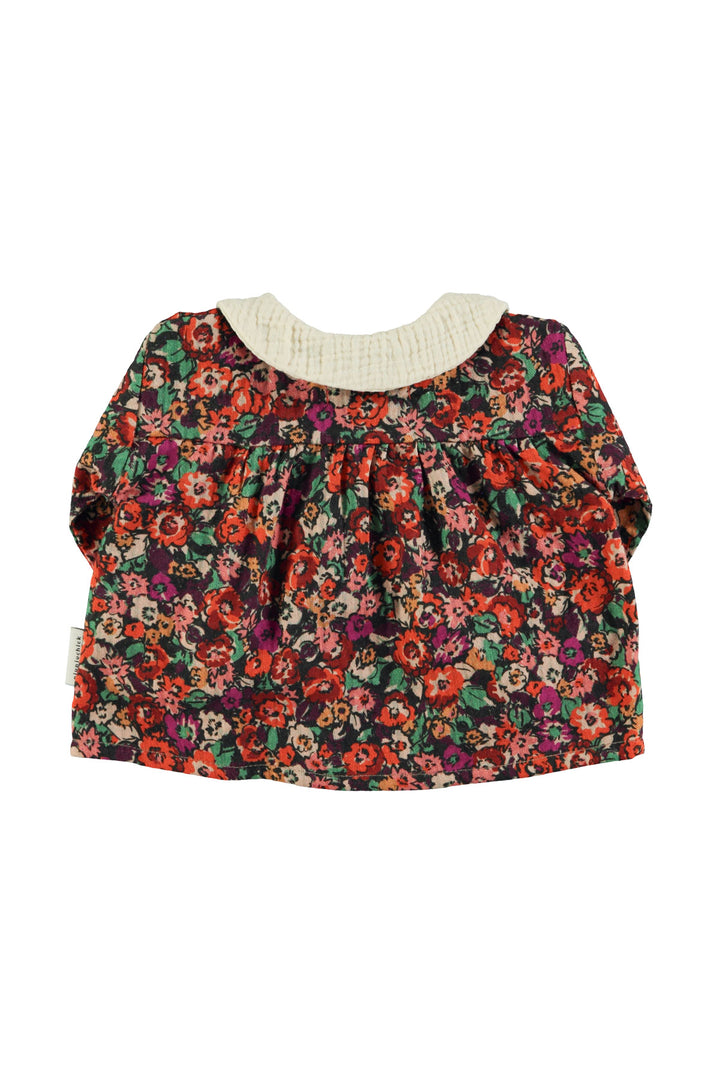 AW25.BM2503USA-Peter pan collar blouse | Multicolor flowers-multicolor | textured cotton