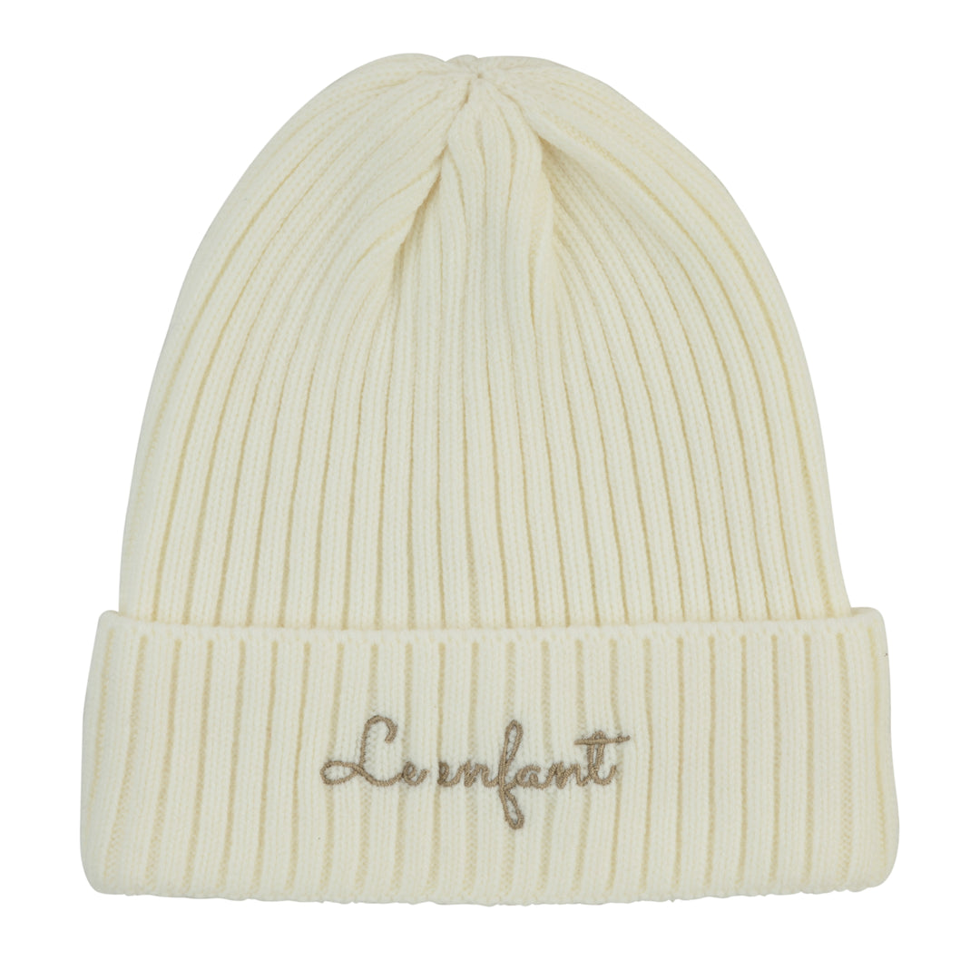 WIDE RIBBED BEANIE LARGE-CREAM WS