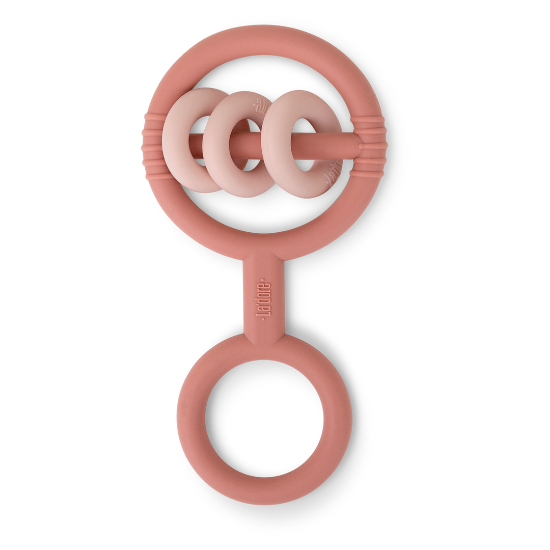ADORA BEBE RATTLE TEETHER-Rosewood/Blush