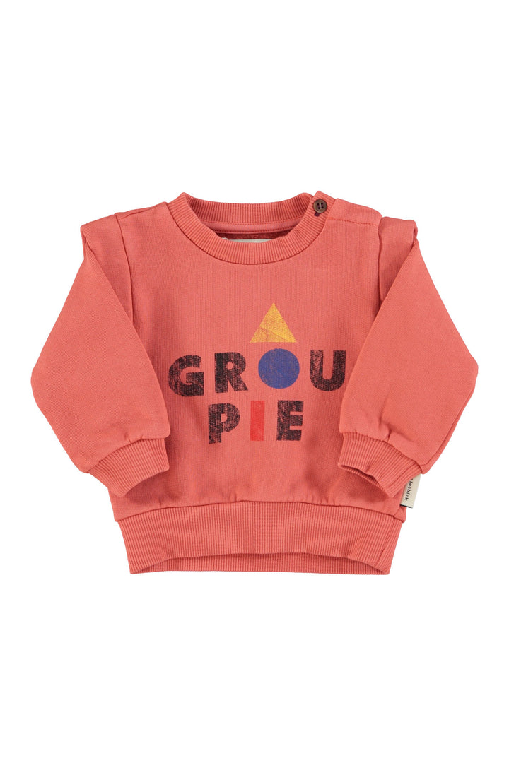 AW25.FLP2505-Sweatshirt | Pink w/ "groupie" print-pink |carded organic cotton fleece