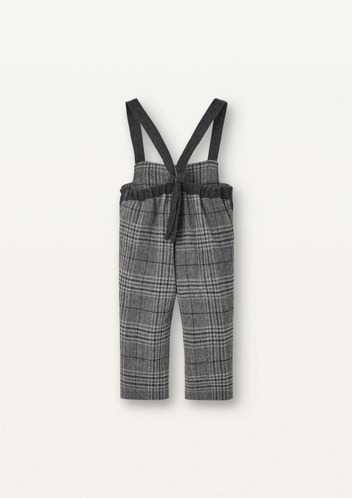 Mod.10.3 Grey plaid woollen contrasting dungarees