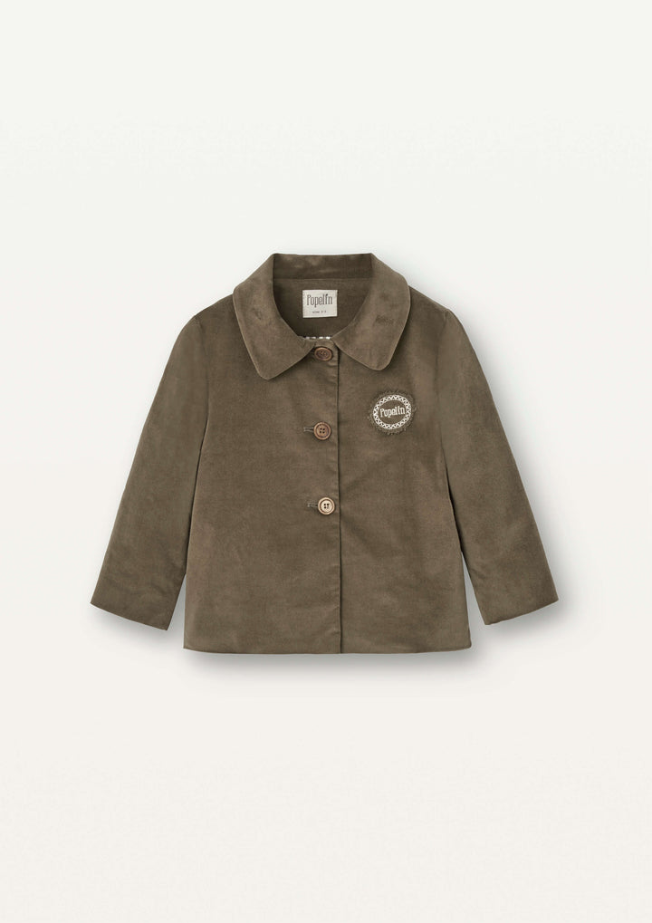 Mod.52.2 Green velvet coat with lapel