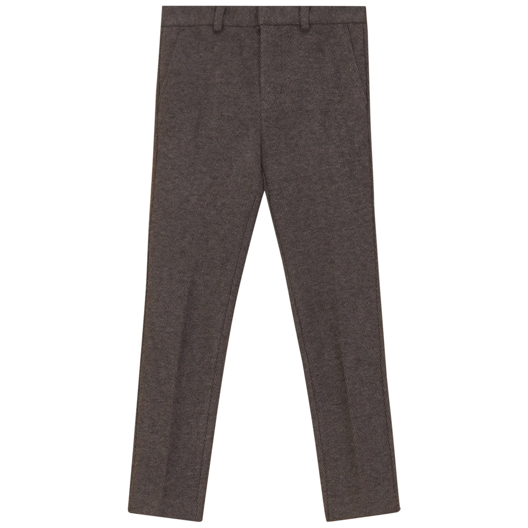 TREK-LONG PANTS-CHARCOAL HERRINGBONE