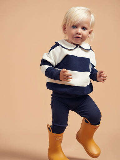 21-114-Stripe Baby Girl-Navy