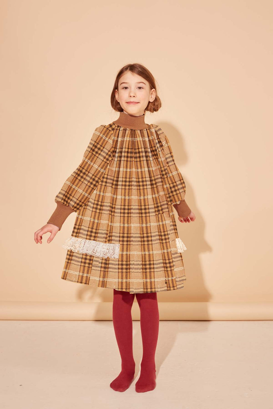THE INSIDE SCOOP DRESS-NUT BROWN CHECK