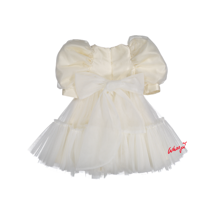 AW23-17-JACKIE DRESS (SHORT)-Ivory Tulle