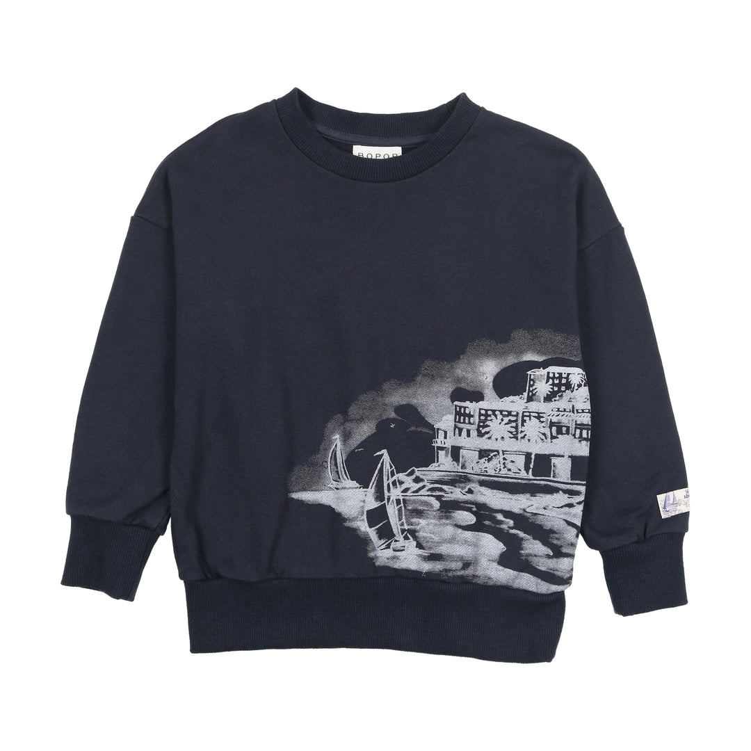 V667-NAVY SAILBOAT-SWEATSHIRT