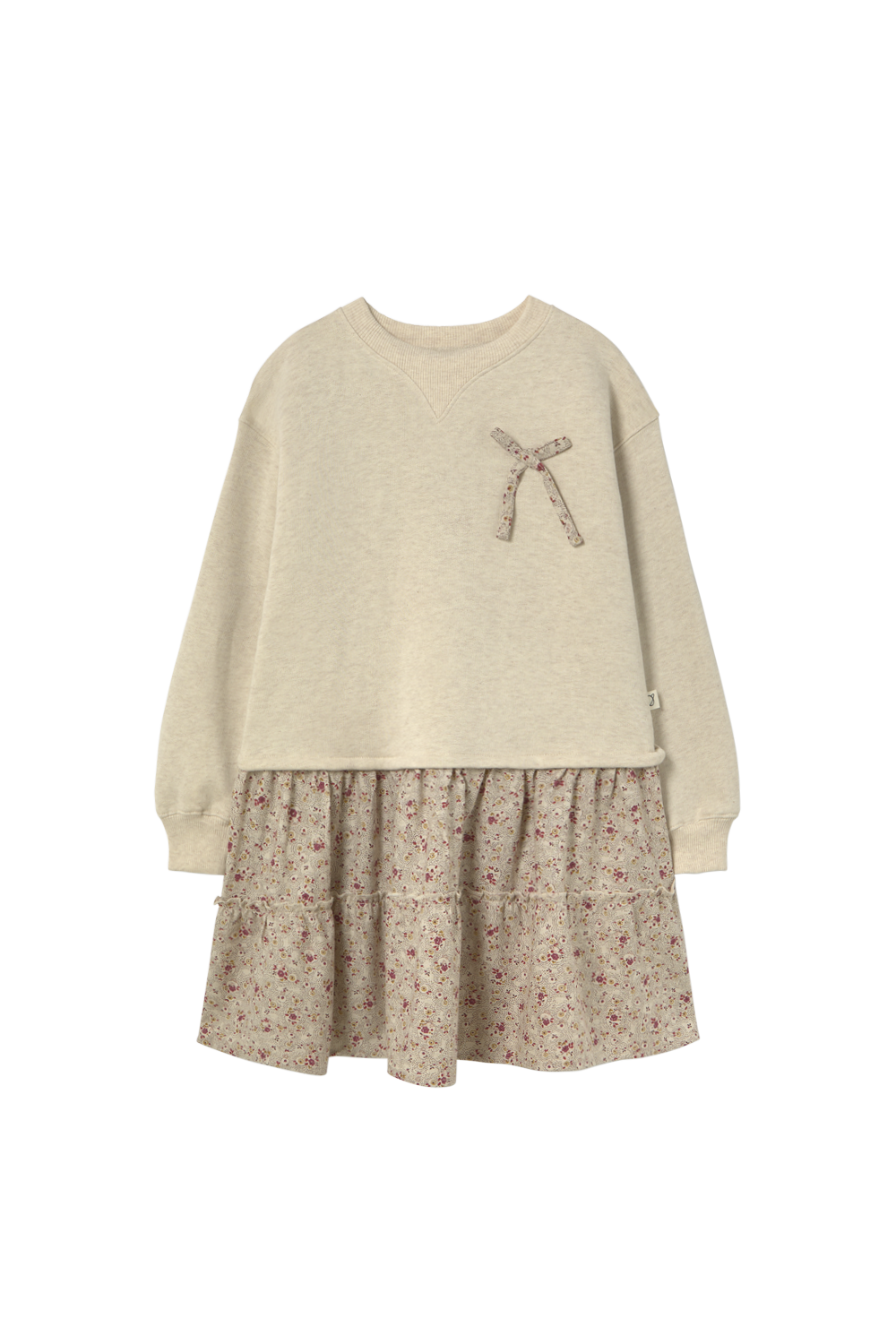VIENAK314w5-Mélange fleece dress-stone