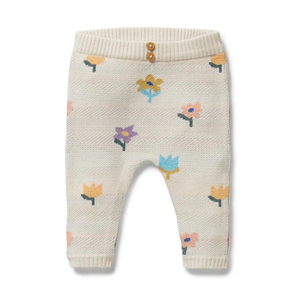 Flower Pop Organic Knitted Jacquard Legging