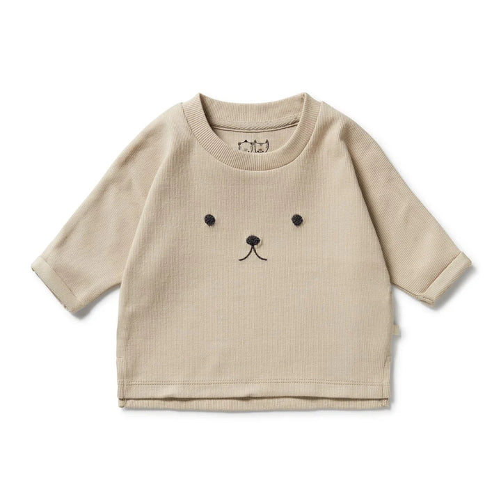 Biscuit Organic Rib Long Sleeved Top