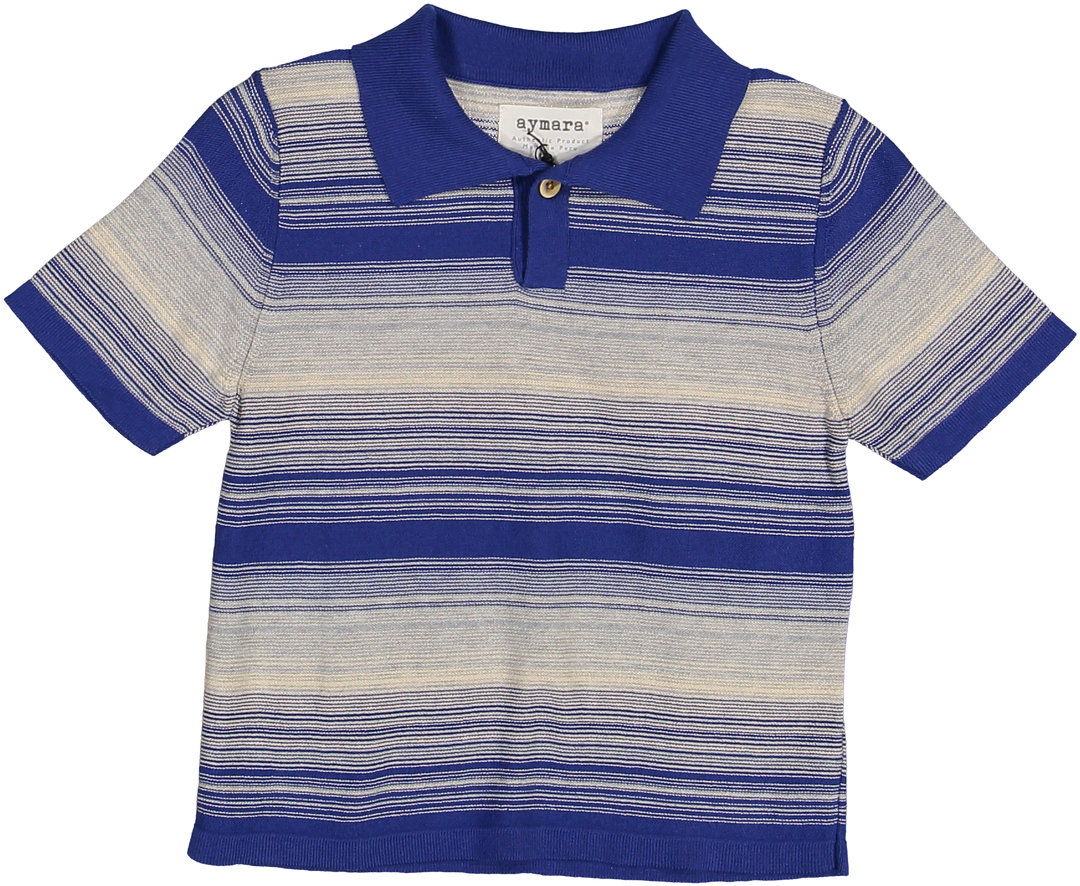 241 POLO THILO-Cobalt/Ecru/Grey