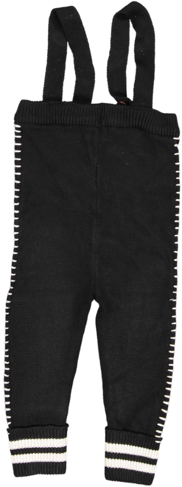 BKN634-Stripe detail baby overall-BLACK