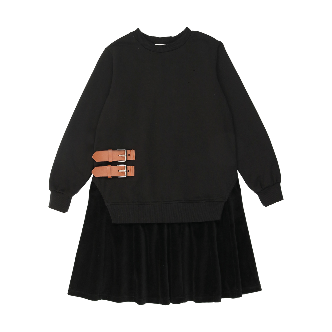 V619-BUCKLE COLLECTION BLACK-DRESS