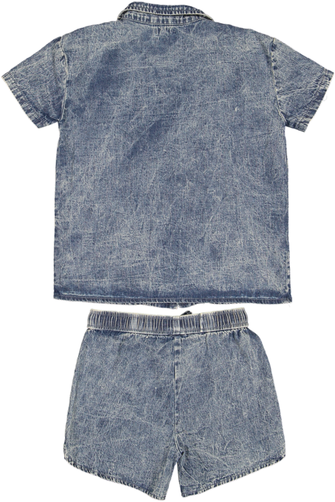 BTS25002TS-Printed Denim Boy Track Set-Denim Piping