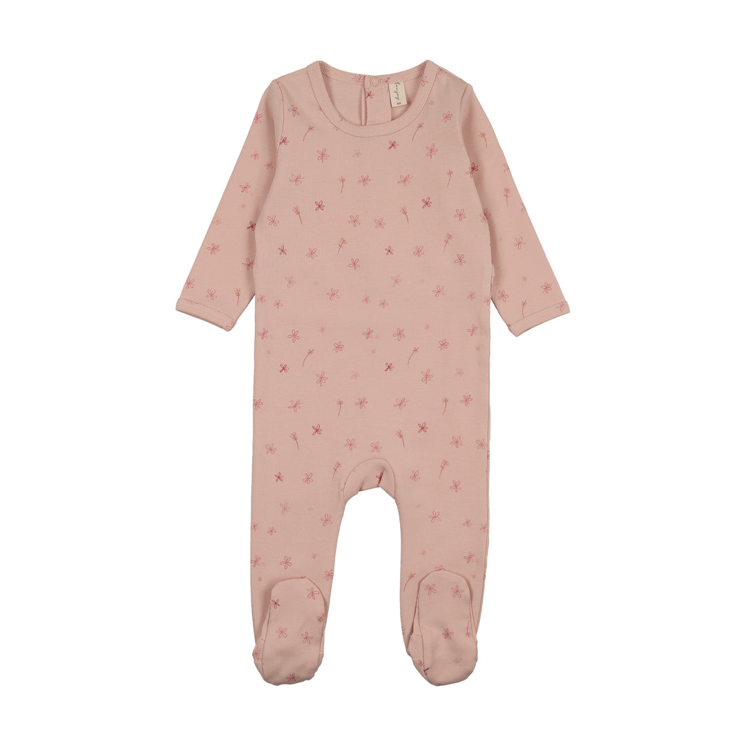 BLW25304F-Printed Pointelle Footie-Pink Cherry