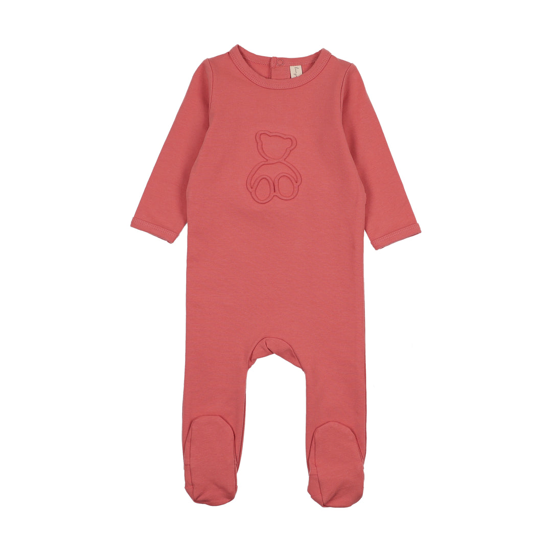 BLW25032F-Embossed Teddy Footie-Coral