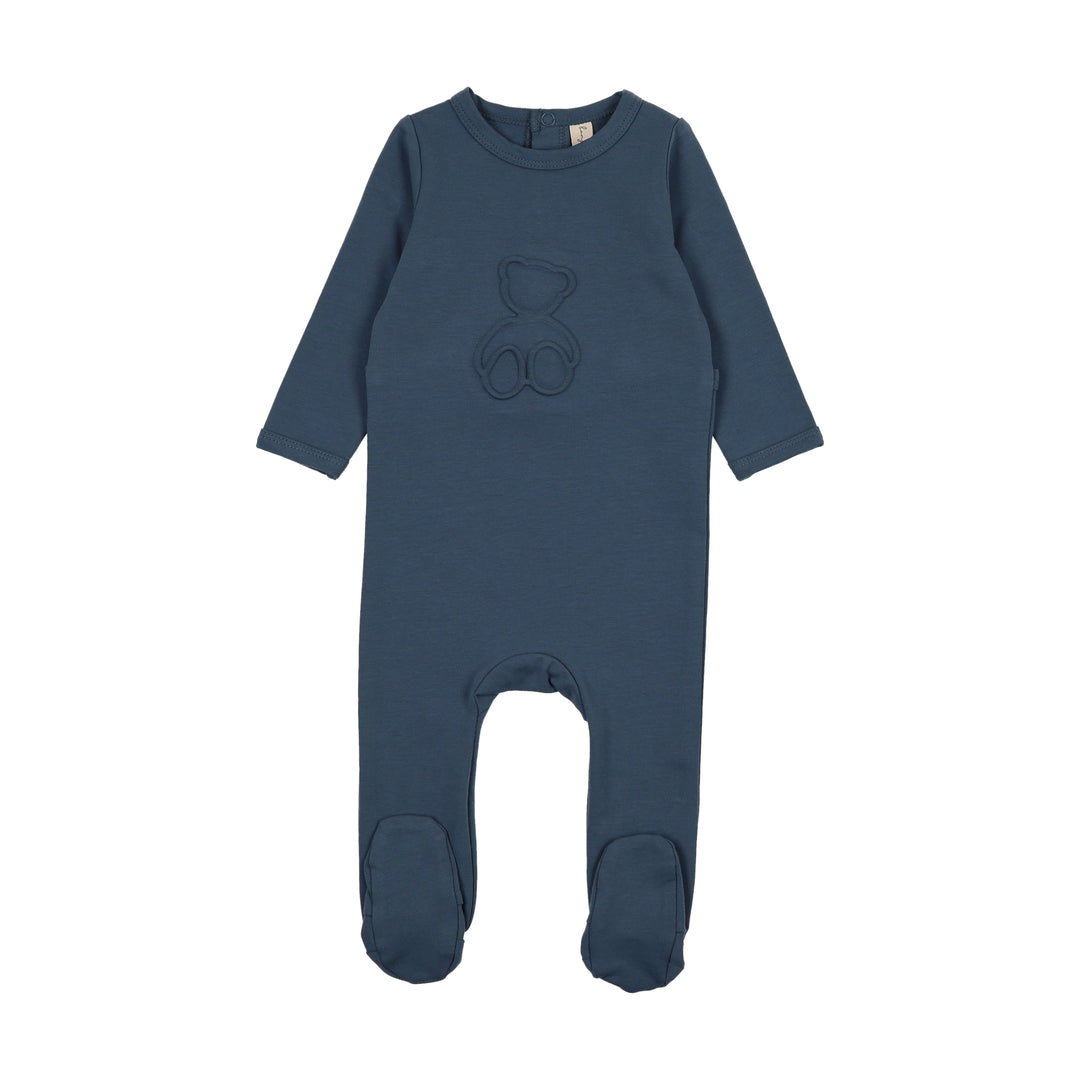 BLW25032F-Embossed Teddy Footie-Denim/Blue
