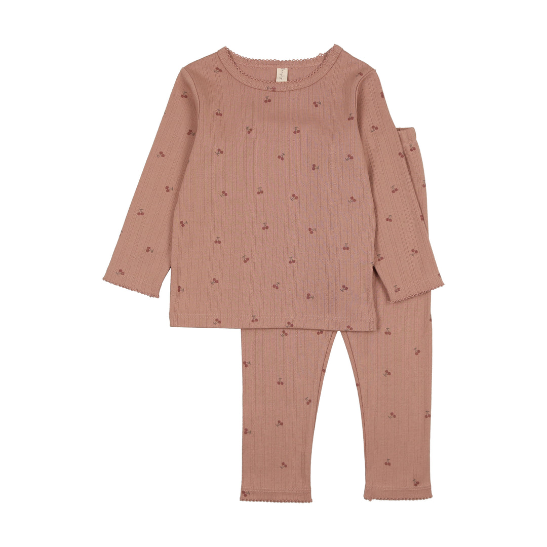 BLW25304S-Printed Pointelle Set-Pink Cherry