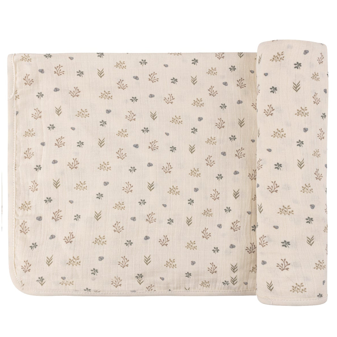 GARDEN FLORAL CENTER COLLECTION-MUSLIN SWADDLES-Ivory Boy
