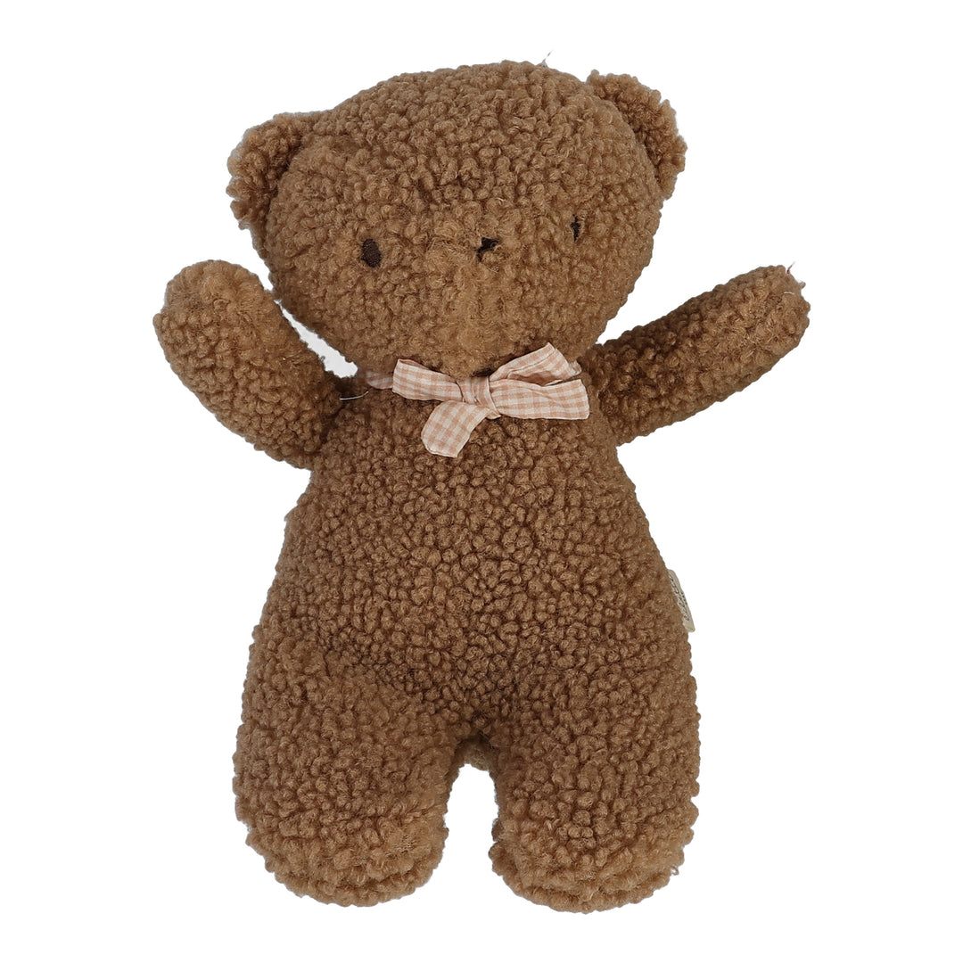 Bear with Bow-Brown/Dusty Pink