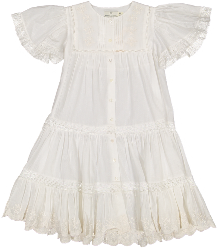 CHARLIE SHIRT-IVORY TINY SWISS DOTS