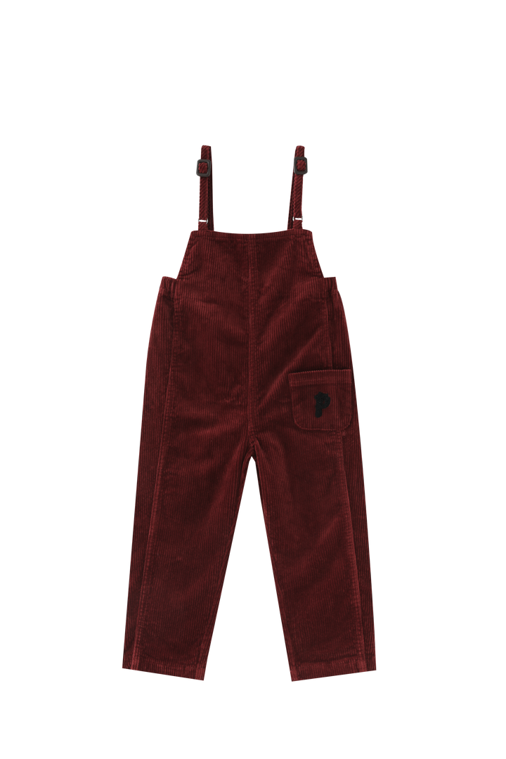 CORDUROY OVERALL WITH POCKETS-RUST