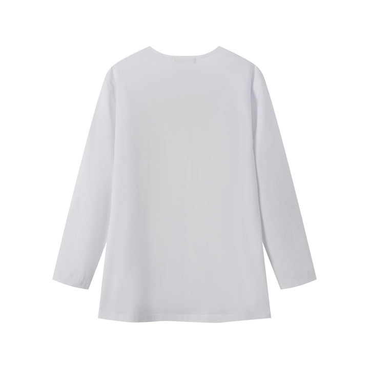 COTTON 3/4 SLEEVE TEE-WHITE