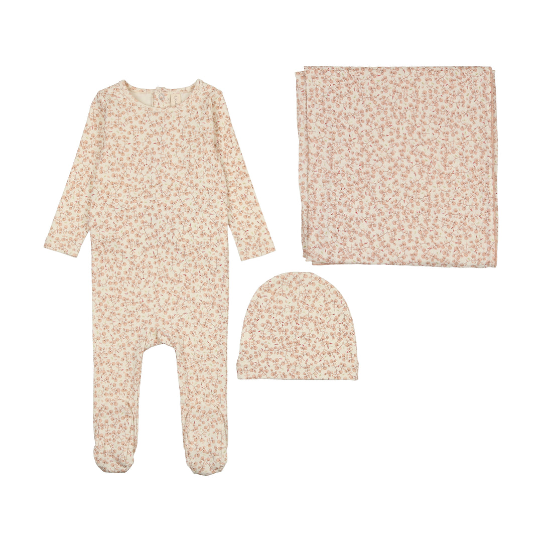 ALL OVER FLORAL LAYETTE SET-Mauve