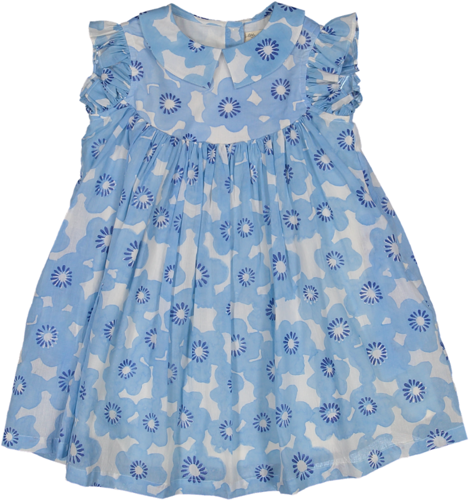 SOPHIA DRESS-BLUE DAISIES – whoopikids