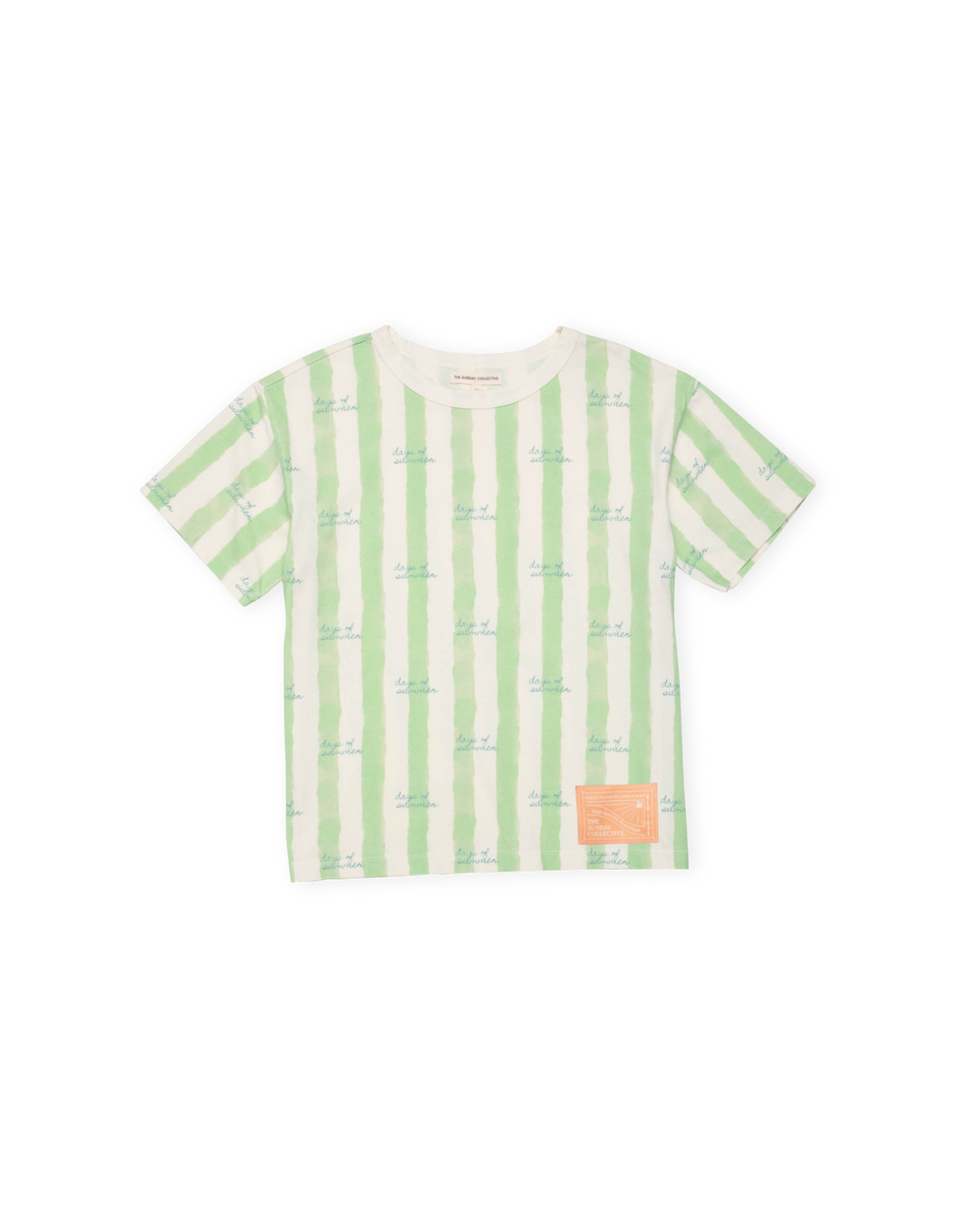Organic Weekend Tee In Pistachio Stripe