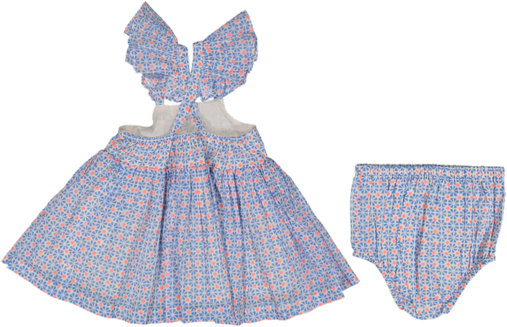 ABBY SET-BLUE GEOMETRIC PRINT